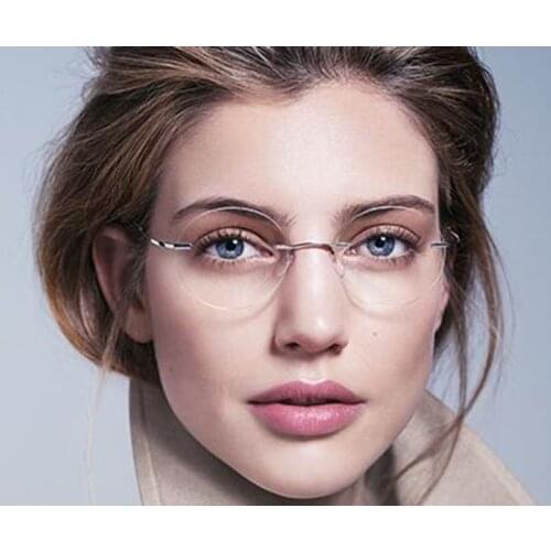 Eyesilove titanium ultra-light rimless Optical frame women men Alloy glasses Frame Myopia Prescription eyeglasses eyewear frame