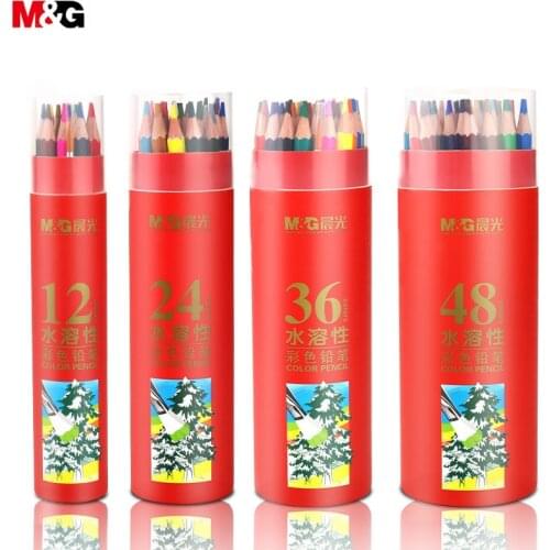 M&G Water-soluble Color Pencil. Childrens Art Painting. Color Filling. Colored Lead. 12/24/36/48 Color