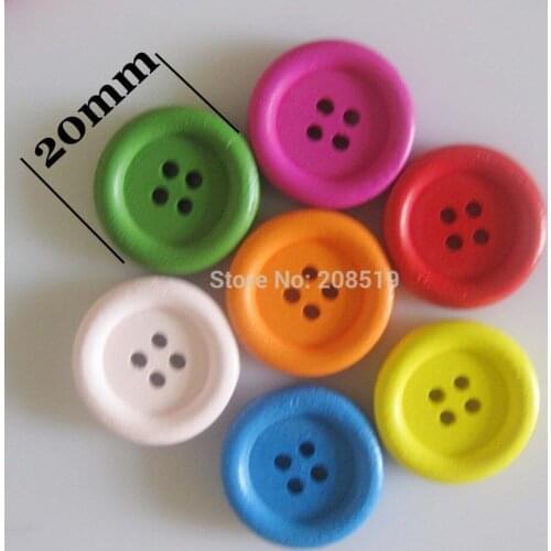 WB0101 240pcs/lot 4/5" colored buttons mix randomly 4 holes 20mm sewing button garment accessory