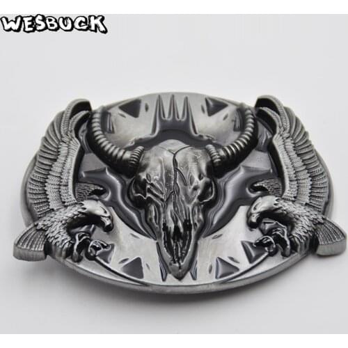 WesBuck Brand bull head with flying eagle belt buckle