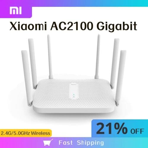 Xiaomi Redmi AC2100 Wifi Router Gigabit 2.4G 5.0GHz Strengthen Dual-Band Wireless Wifi Repeater 6 High Gain Antennas Wider