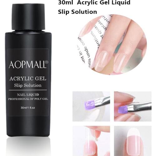 AOPMALL® 30ml Acrylic Gel Liquid Slip Solution Semi-Permanent Clear Acrylic Nail Art Extension Gel Tools