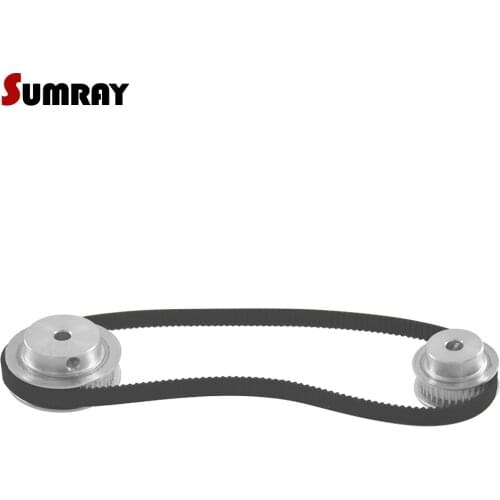 SUMRAY GT2 Timing Pulley Belt Set 2GT 30T 60T ReductionToothed Pulley Wheel GT2 Timing Belt GT2-280mm For 3D Printer