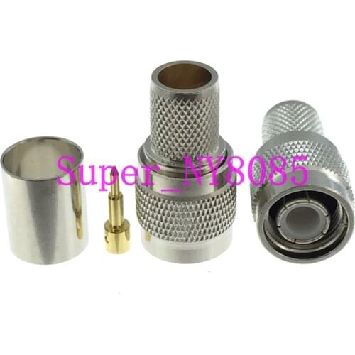 1Pcs Connector TNC male plug crimp RG8 RG213 LMR400 RG214 cable straight RF Coaxial