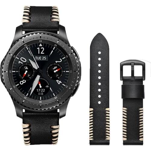 22mm Watch Strap for Samsung Galaxy Watch 46mm for Galaxy Watch 3 45mm Watch band For Galaxy Watch Active 2 Leather Watchband