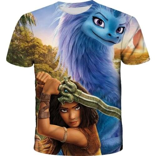 3D Raya And The Last Dragon Kids T Shirt Boy Girls Graphic Funny T-Shirt Novelty Fashion Trend Teenagers Baby Tops