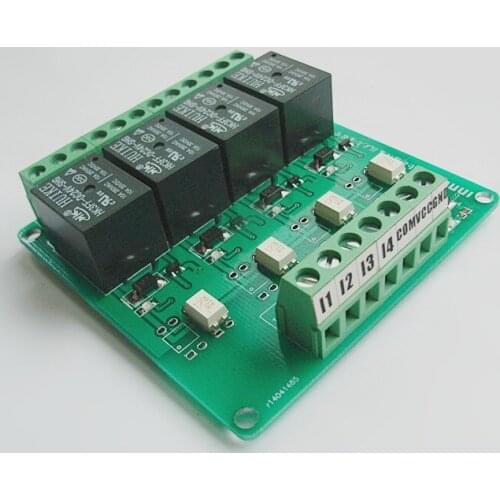 4 four relay module PLC driver board control panel Coil voltage 5V 12V 24V Trigger signal 3.3V 5V-12V 12V-24V