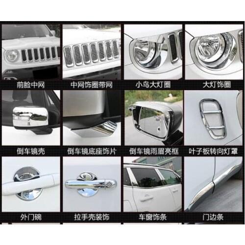 ABS lamp cover Rear window wiper cover Trim Door Handle Cover Rearview mirror cover Trim Fit For Jeep Renegade 2016-2017