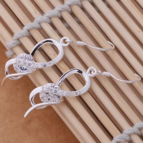 AE595 Lucky Silver Color Earrings For Women Jewelry Women Accessories Rare 8 Shape /bckajtra Azlajqsa