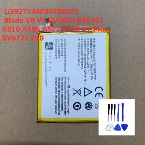 2730mAh Battery Li3927T44P8h786035 For ZTE Blade V8 V7 BV0800 BV0701 A910 A506 A522 V770 V7 Plus BV0721 Z10 Batteries