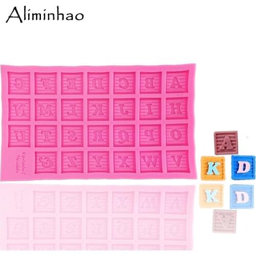B1313 letter of the alphabet DIY fondant silicone mold for cake decorating tools chocolate gumpaste Sugarpaste Craft moulds