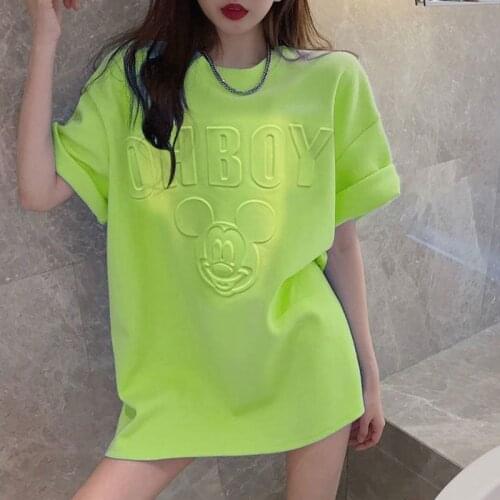 Brand T-shirt Women Short Sleeve T-shirt Womens Summer Cartoon Printing Mickey Half Sleeve Casual Oversized Women Tshirts