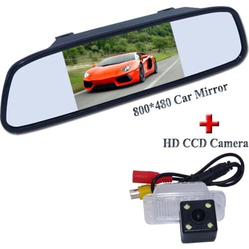 CCD HD Car rearview camera for Ford Mondeo/ Focus- Hatchback 2009 Fiesta /S-MAX reverse backup camera +5" car monitor mirror