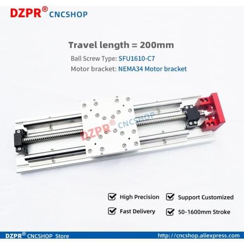 Travel Length 200mm Linear Stage Slide Module with Nema34 stepper motor bracket for CNC part Linear Actuator System