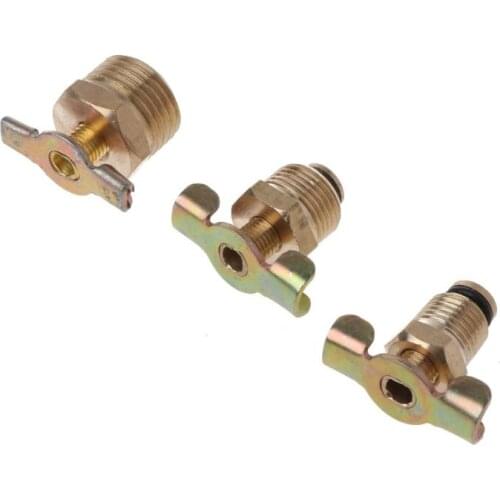 NPT 1/4" 3/8" 1/2‘’Solid Brass Drain Valve Compressor Air Tank Port Fittings Petcock Water Drain Valve Replacement Part