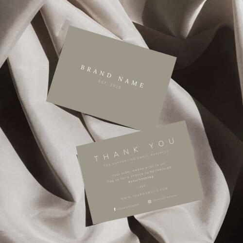 Elegant Chic Printable Thank You For Your Order Cards thank you card template modern Note Card Custom Thank you small business