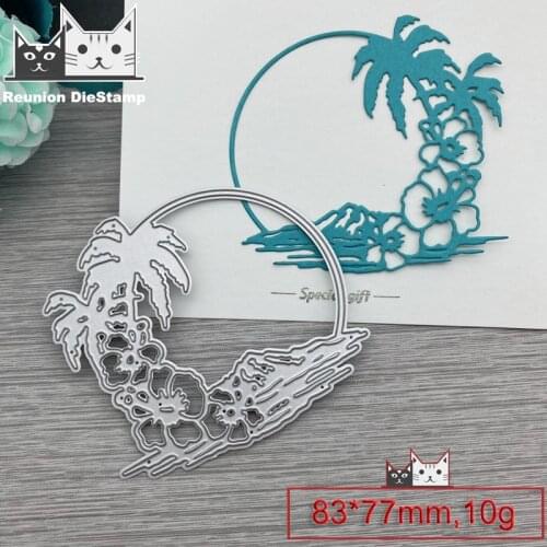 Reunion Round Flower Leaves Leaf Border Edge Cutting Dies Knife Mold Scrapbooking Dies Metal Embossing Die for Card Making DIY
