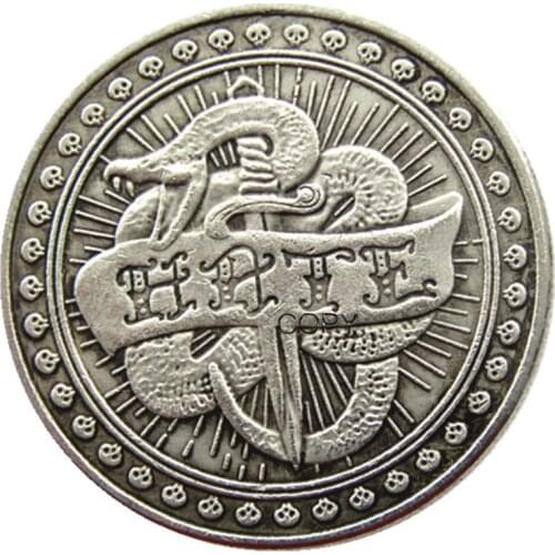HB(129)Hobo USA Morgan Dollar skull zombie skeleton Silver Plated Copy Coins