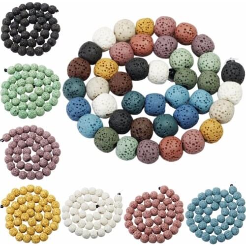 TUMBEELLUWA Lava Rock Stone,Loose Bead for Jewelry Making 8mm/10mm 14"