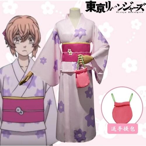 Tokyo Revengers Hinata Tachibana Cosplay Costume Japanese Anime Kimono Robe Halloween Carnival Costume Outfit