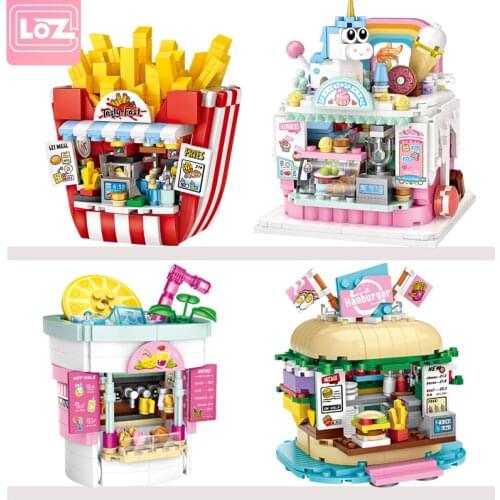 LOZ Mini Building Bricks Blocks City Friends Park Food Chips Store Toys For Children Juguetes Bloques Girl Gift over 6 Years Old