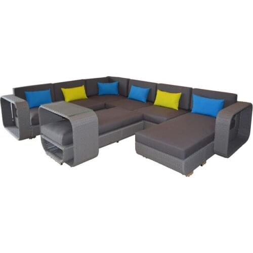 Furniture Sofas Outdoor Wicker Patio 8 pc Corner Sofa Set