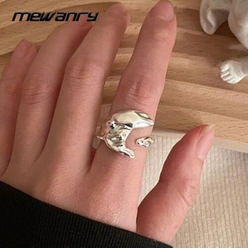 Mewanry 925 Sterling Silver Rings for Women New Trend Elegant Vintage Creative Irregular Party Jewelry Birthday Gifts Wholesale