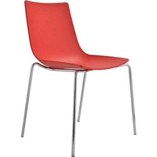 Set of 2 Modern Dining Chair Strong Frame PP Body Modern Design Stainless Steel Bar Stools Kitchen Chair for Dining Room