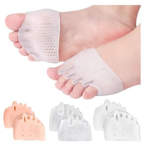 2pcs/Pair Silicone Comfortable Toe Braces 5-holes Hallux Valgus Straightener Orthodontic Foot Toe Braces For Foot Care Insoles