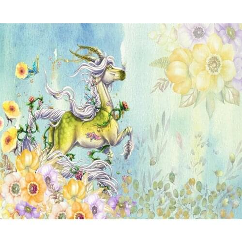 Curtain Luxury Blackout 3D Window Curtains Living Room kids Bedroom Customized size Rideaux Cortina Drapes Unicorn pillowcase