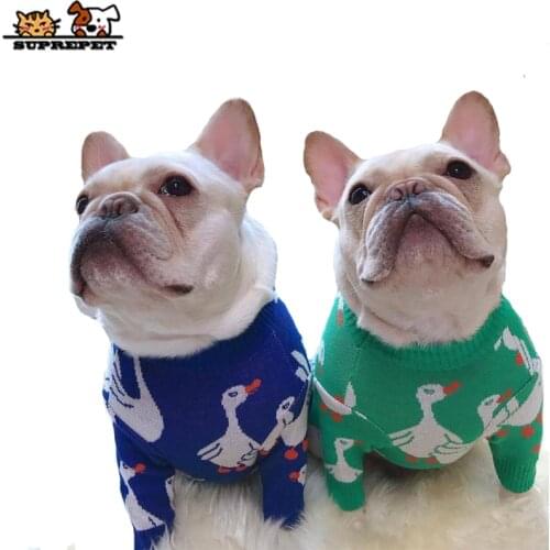 SUPREPET Pet Dog Sweater for French Bulldog Korea Style Duck Pattern Pet Dog Sweaters for Dog Winter Dog Clothes for Chihuahua