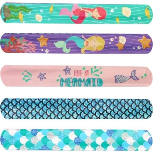 Valentines Day Party Favors with Colorful Emoticons 5 pcs Slap Bracelets Toys H3CD