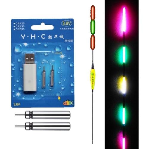 Smart Fishing 2 holes USB charger Dual-Port Rechargeable Fishing Float lithium battery kit Night Bobber Fish Buoy