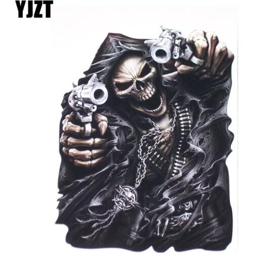 YJZT 10CM*12.6CM Accessories Grim Reaper Assasin Skull Car Sticker PVC Decal 6-0029