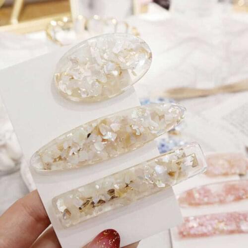 Hairpins Clips Women Accessories Fashion Acrylic Vintage Barrette Hair Oval