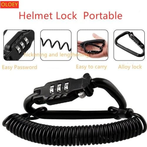 Motorcycle helmet password security lock universal expansion spring password rope lock device