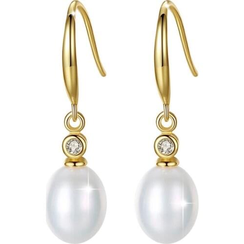 ANNA QUEEN Wholesale Pearl Earrings Pearl White Pearl Dangle Earrings Gift Idea for Women PEW0043