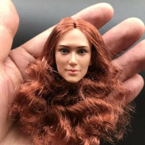 1/6 Brown hair wave female soldier head sculpt for 12in action figure collection