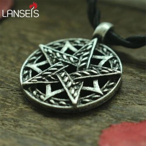 Lanseis 10pcs Pentacle Knotwork Amulet Necklace 26mm