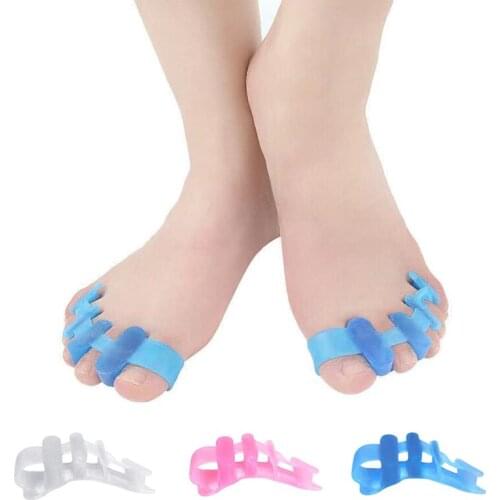 2pcs Silicone Gel Toe Separators Hallux Valgus Correction Bunion Orthotics Toe Adjustment Protector Foot Care Tool Pedicure Pad
