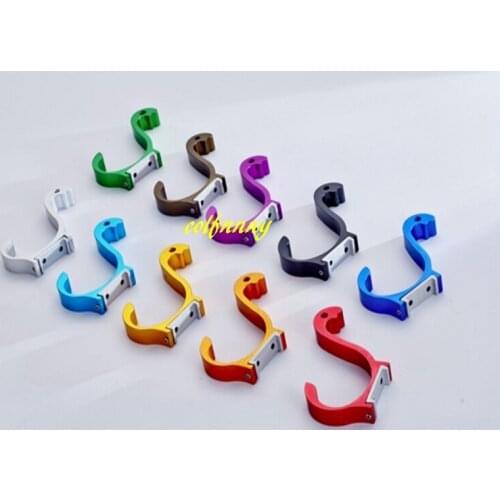 200pcs/lot Great Aluminum Finish Candy Color Clothes Hanger & Towel & Coat & Robe Hook Decorative Bathroom Hooks Wall Mounted