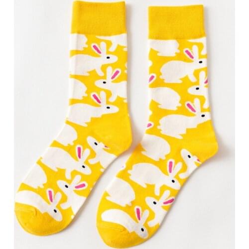 2021 Men Women Colorful Happy Easter Bunny Decorations for Home Socks Unisex Easter Rabbit Eggs Socks Party Decoration