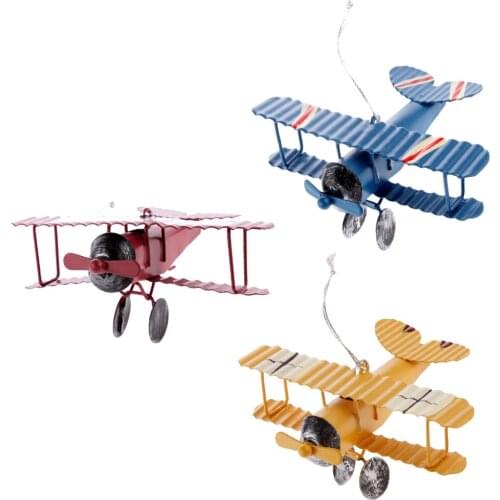 3pcs Collectible Metal Biplane Model String Hanging Design for Car Home Decor Toy Plane Model For Children Kids