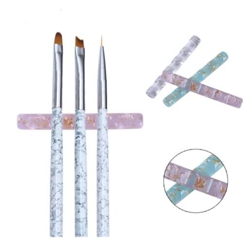 5 Grids Acrylic Clear Nail Brush Rack Shelf Painting Pen Rest Holder Stand Colorful UV Gel Brush Display Holder