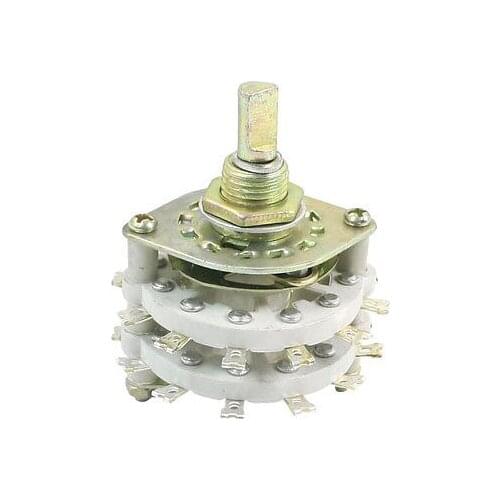 6mm Dia Shaft 2 Pole 11 Way Double Decks Band Channael Rotary Switch