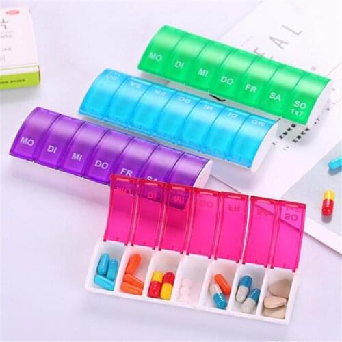 7 Days Pill Case Medicine Storage Tablet Pill Holder Medicine Organizer Pill Box Splitters Storage Dispenser Weekly