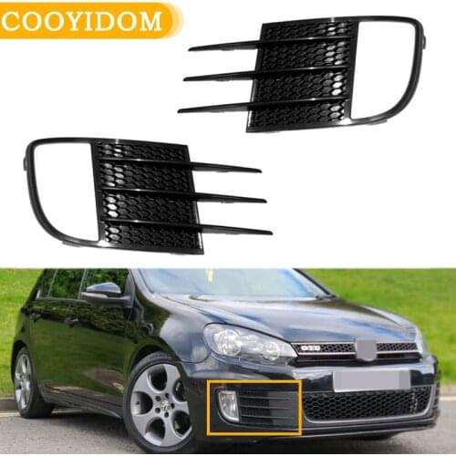 Car Front Bumper Fog Light Black Grille Grill For Volkswagen For VW For Golf MK6 GTD/GTI 2009 2010-2013 5K0853665C 5K0853666C