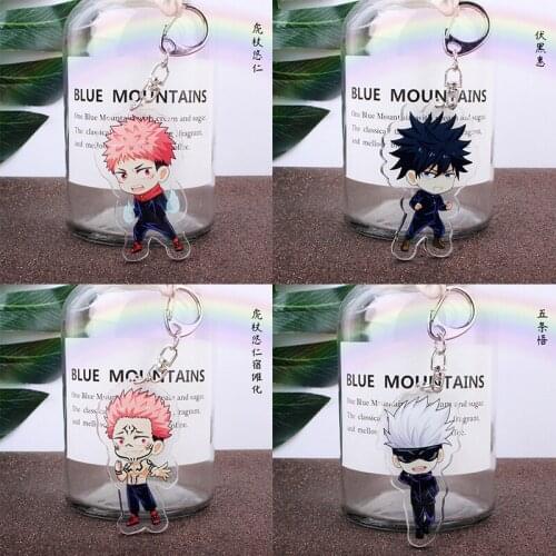 Anime Keychain Jujutsu Kaisen Cosplay Accessories Yuji Itadori Fushiguro Megumi Gojo Satoru Keyring Pendant