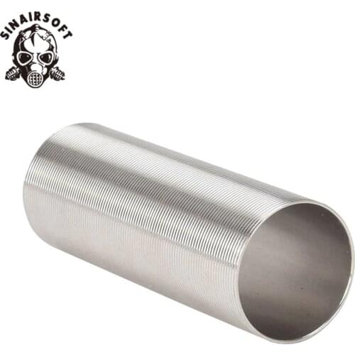 Solid Full Seal Flow Stainless Steel Thread Cylinder Polished Inside For AEG Ver.2/3/6 Gearbox Long Inner Barrel 470mm - 550mm