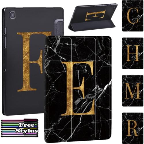 Cover Case for Samsung Galaxy Tab A7 10.4" 2020 SM-T500 SM-T505/Tab A 10.1 T510 T515 Marble Letter Series Tri-fold Tablet Case